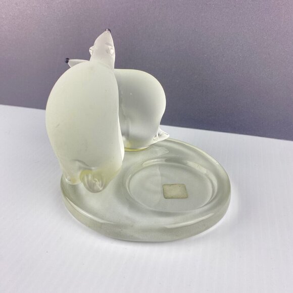 PartyLite Polar Bear Candle Holder Frosted Glass 3 X 4.5 inches Tea Light Votive - Picture 3 of 8